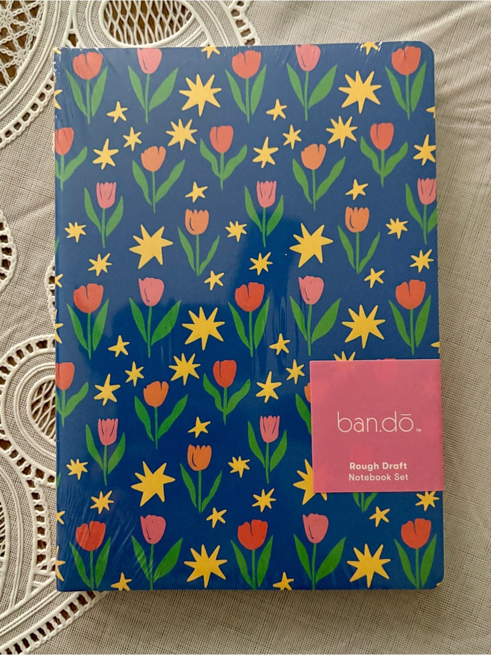 ban.do Floral Tulip Notebook Set - Navy with Pink & Yellow